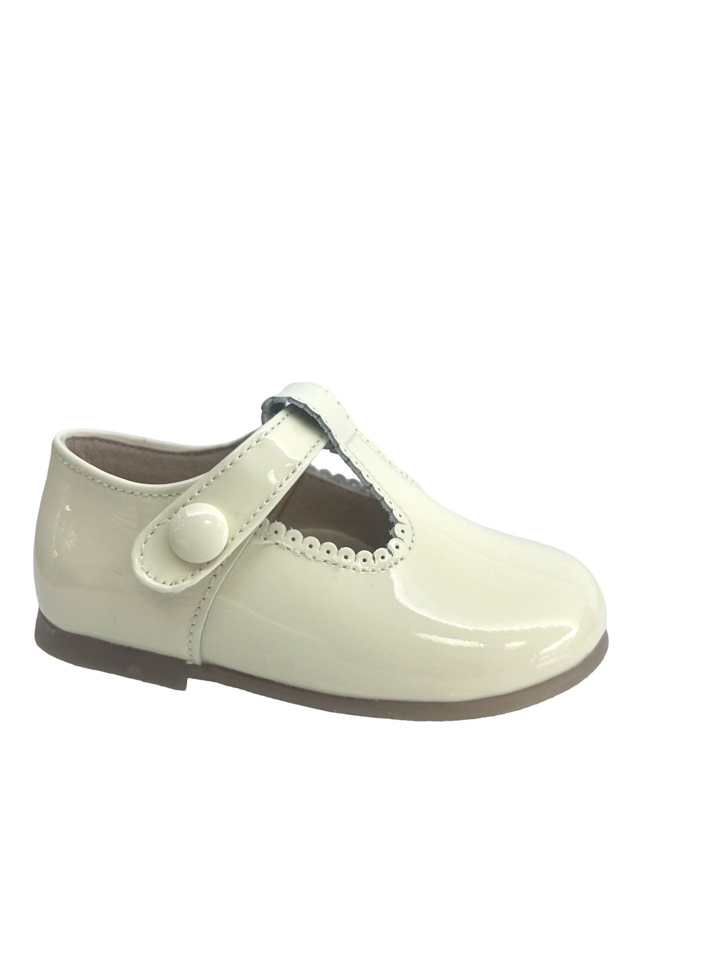 Blublonc Porcelain Patent Baby T Strap