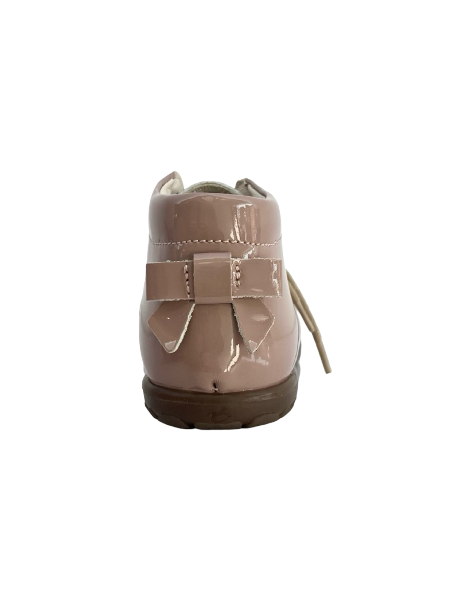 Emel Dusty Pink Patent Baby Bootie with Bow