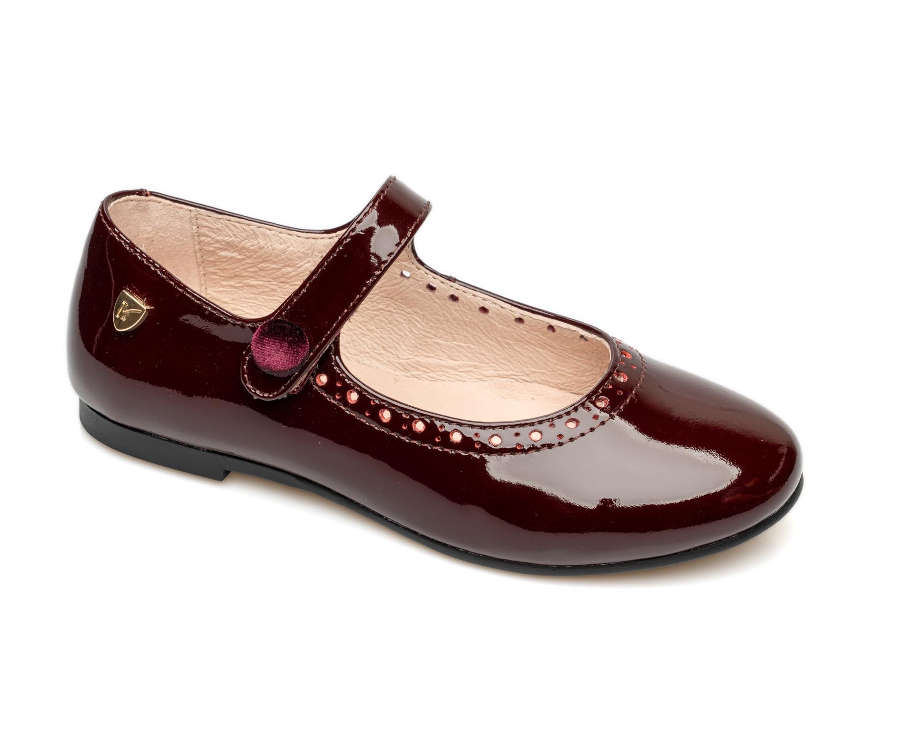 Venettini Bordeaux Patent Perf Mary Jane