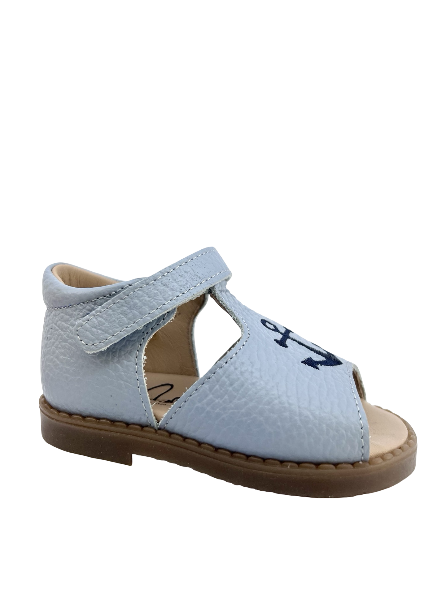 Jolee Light Blue Open Toe Sandal with Anchor Embroidery
