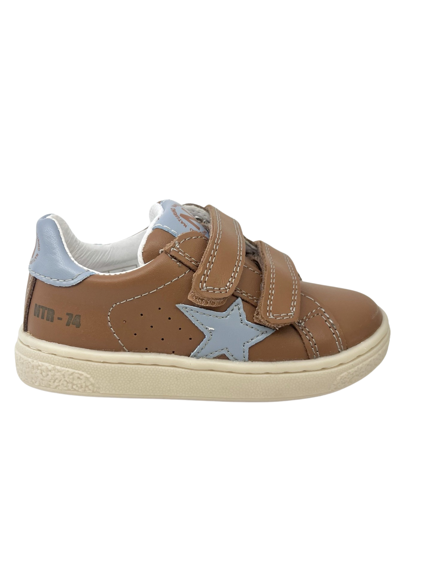 Naturino Luggage Double Velcro Sneaker With Blue Star - Pinn