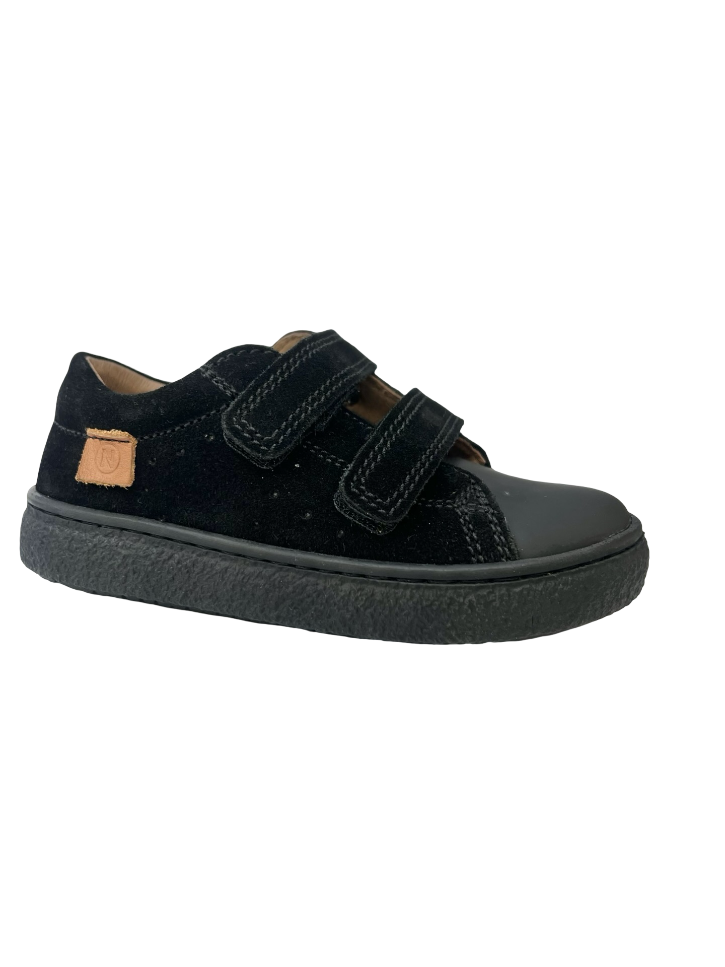 Naturino Black Suede Double Velcro Sneaker - Carex