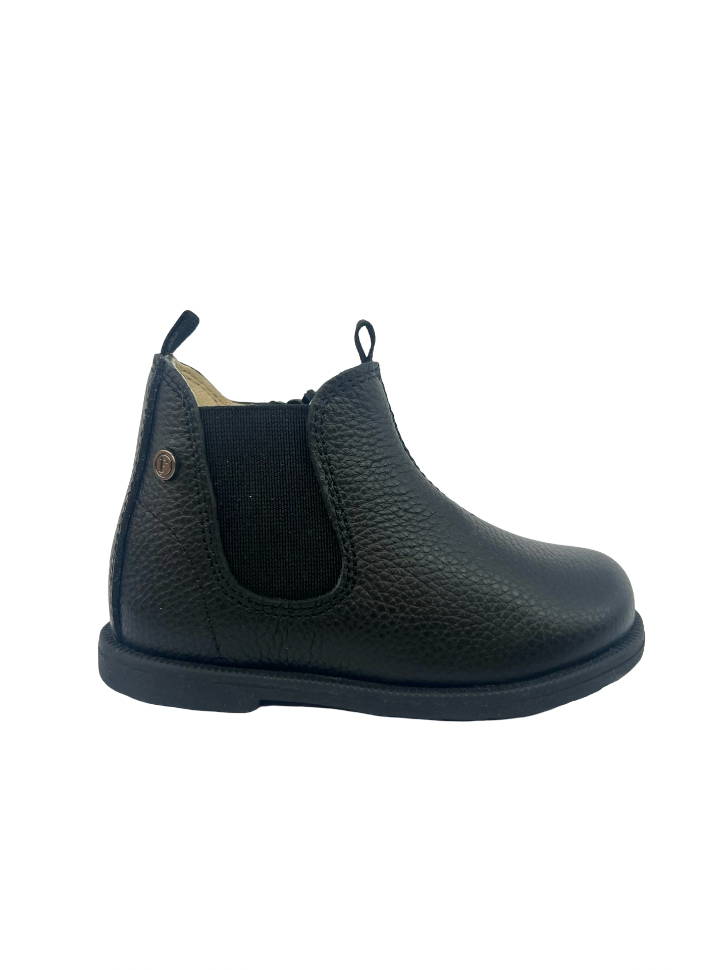 Falcotto Black Pebbled Zip Bootie- Winter Wood