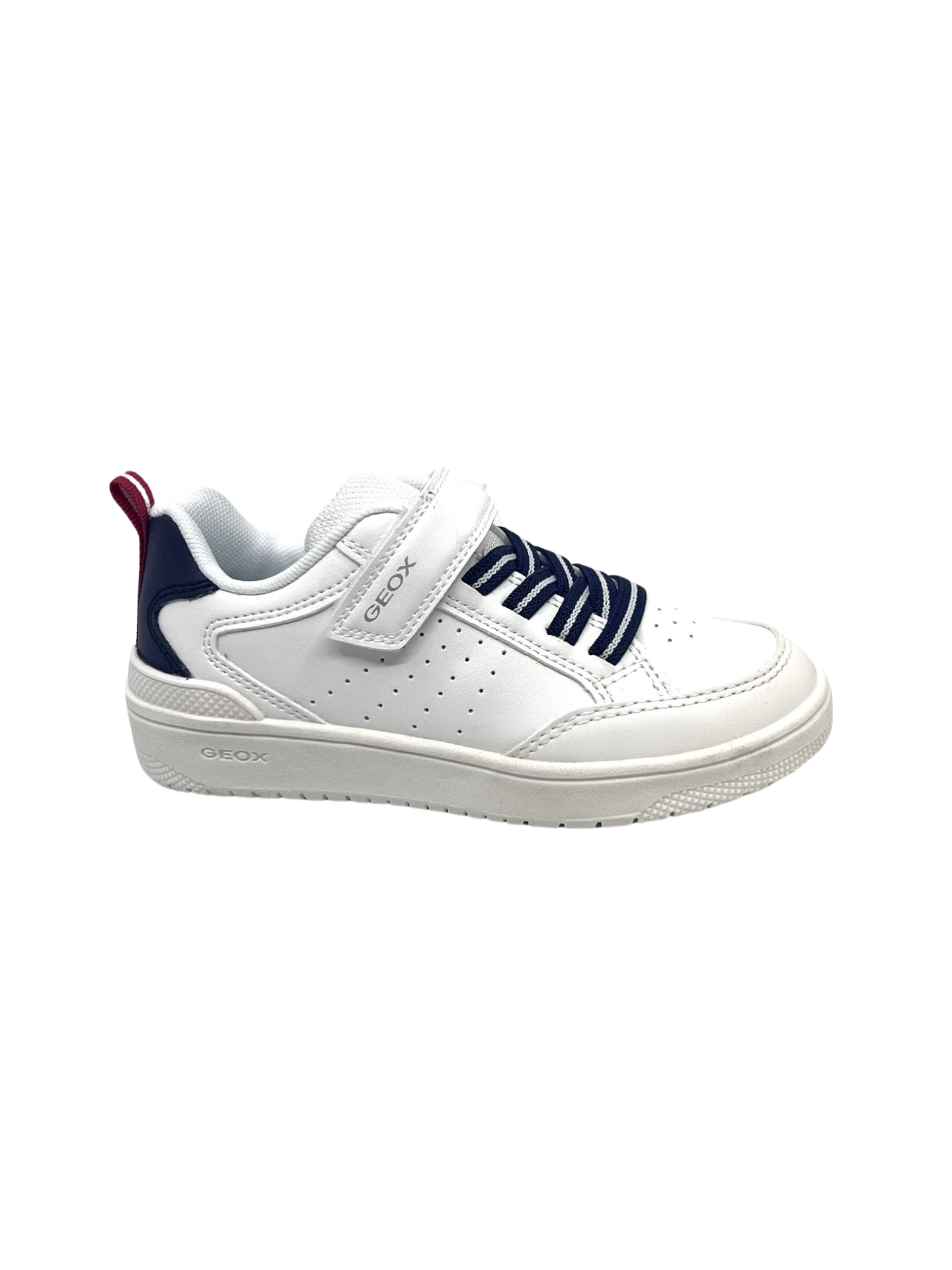 Geox White/Navy Velcro Sneaker