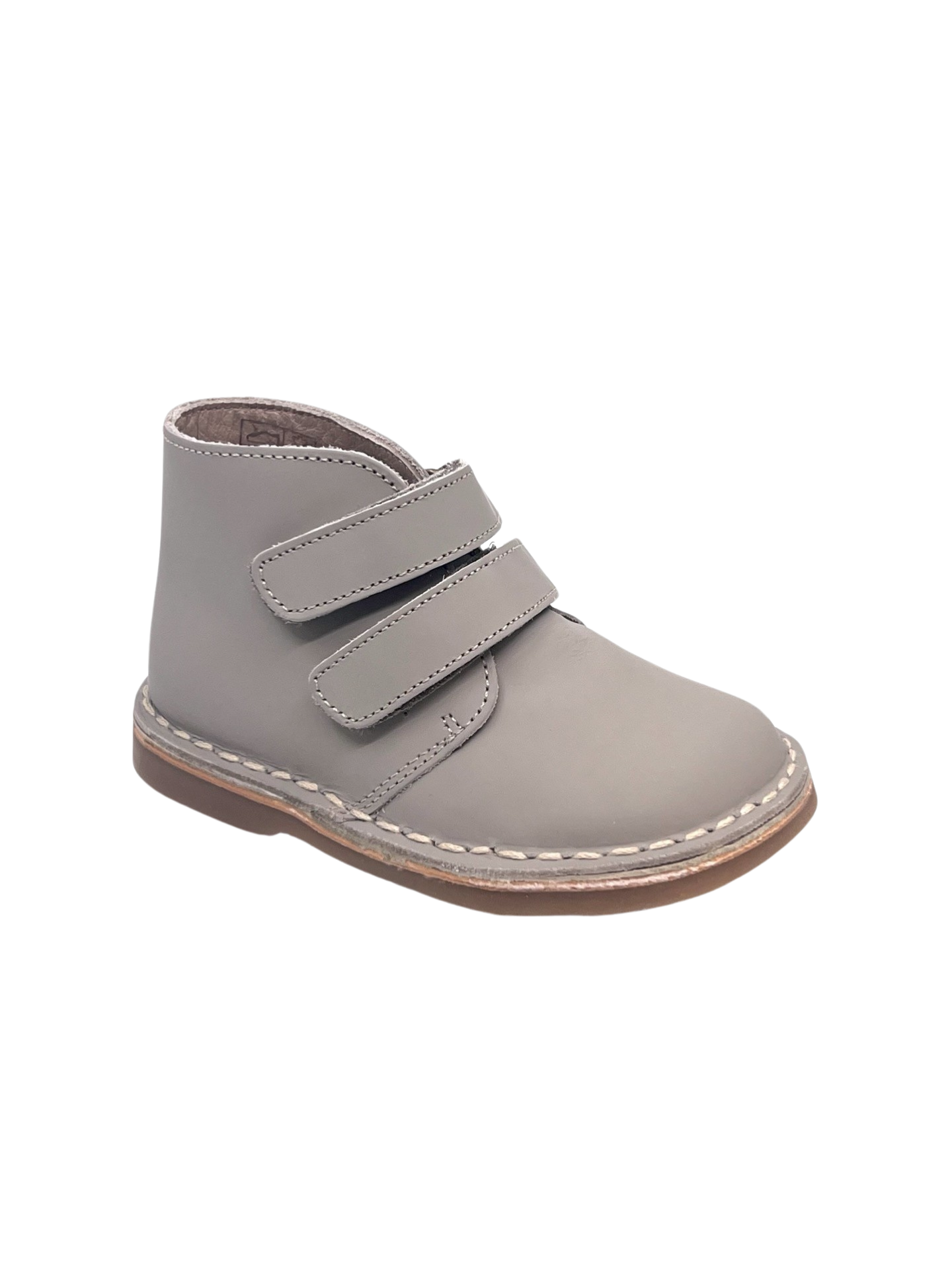 Blublonc Taupe Double Velcro Baby Bootie