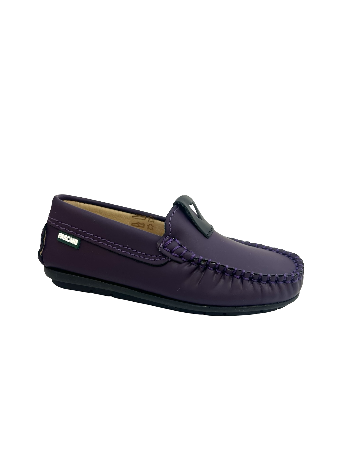 Fascani Prune Gum Loafer with Black Heart Tag