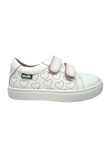 Venettini Pink Hearts White Sneaker