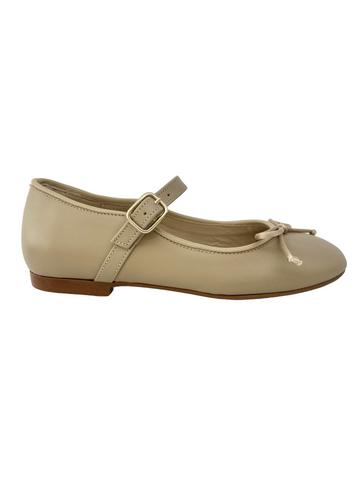 Blublonc Beige Buckle Flat