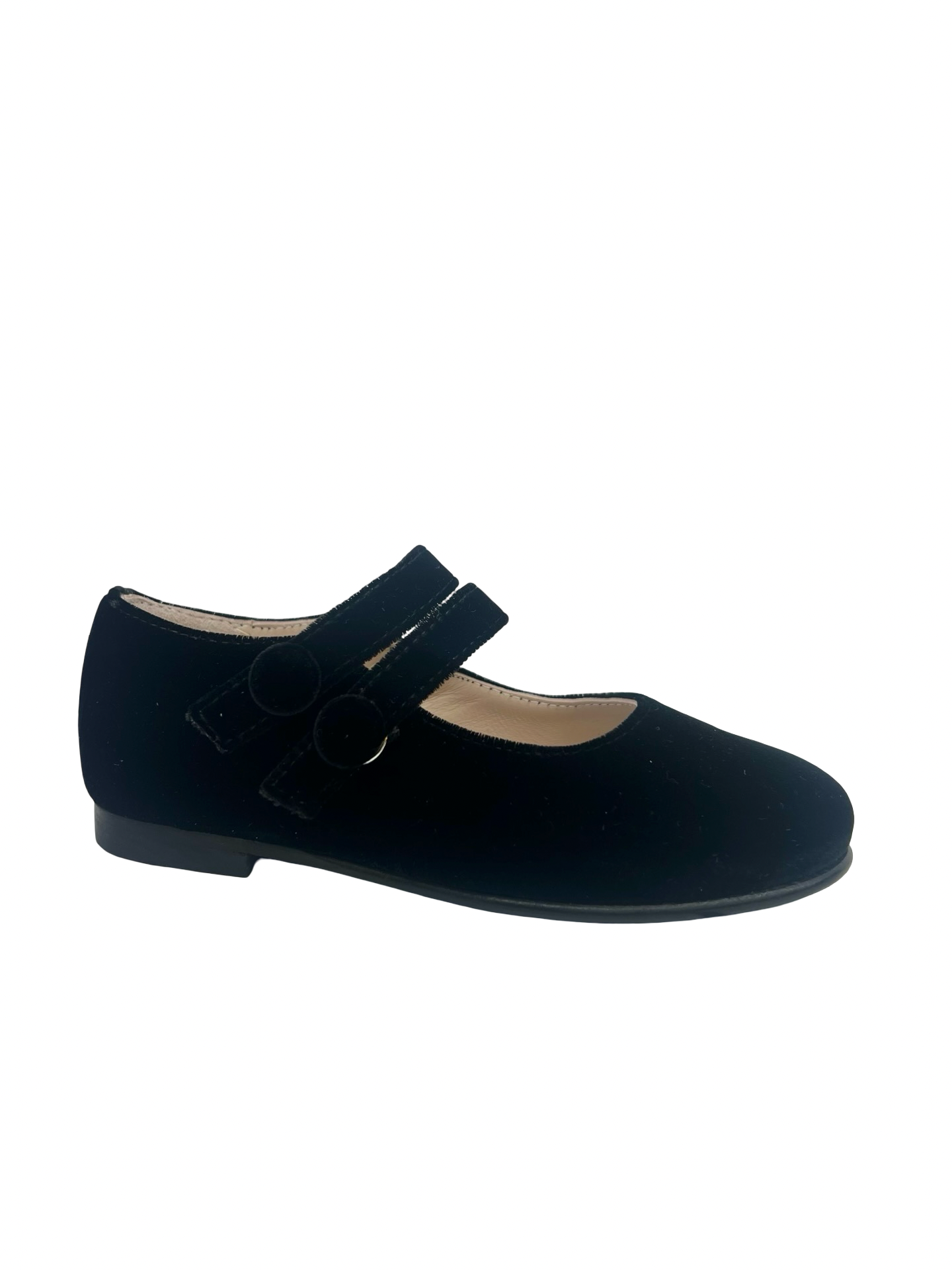 Beberlis Double Strap Black Velvet Mary Jane