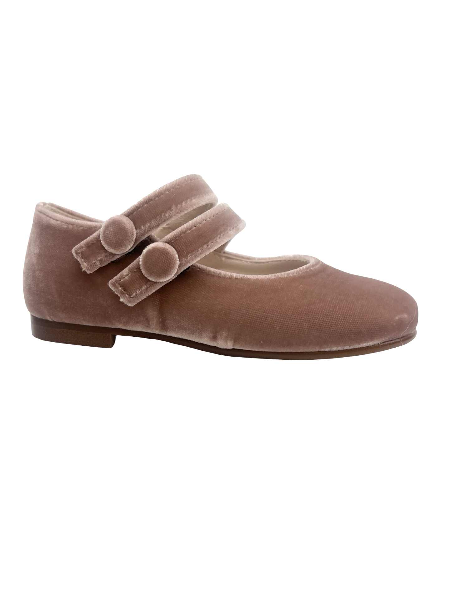 Beberlis Antique Rose Velvet Double Strap Mary Jane