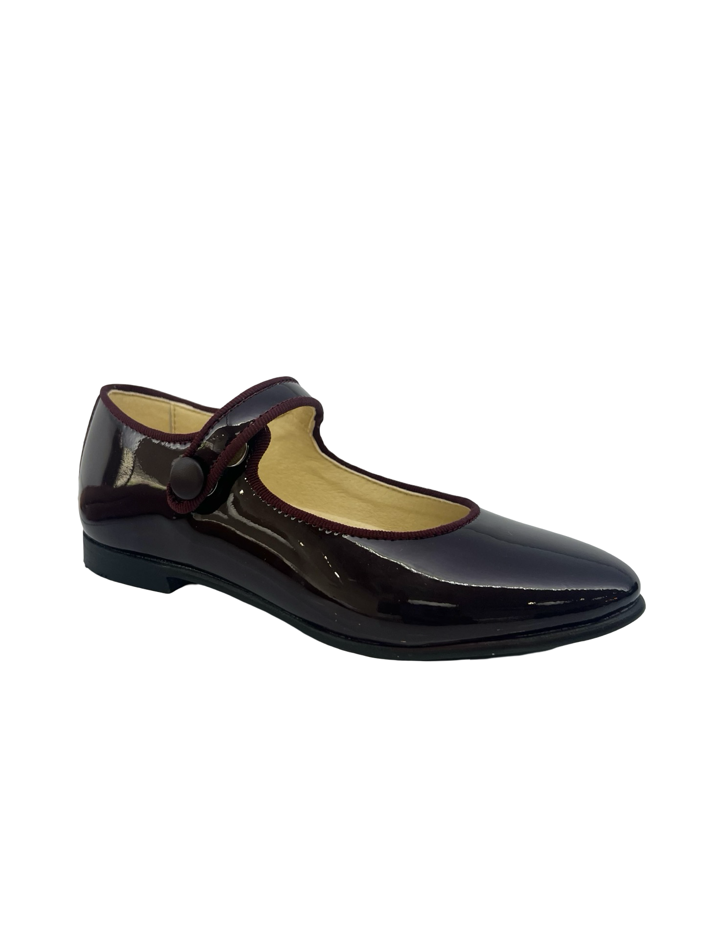 Andanines Bordeaux pointy Patent Mary Jane
