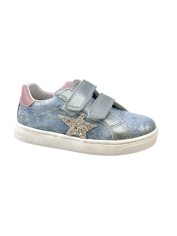 Naturino Silver Double Velcro Star Sneaker- Pinn