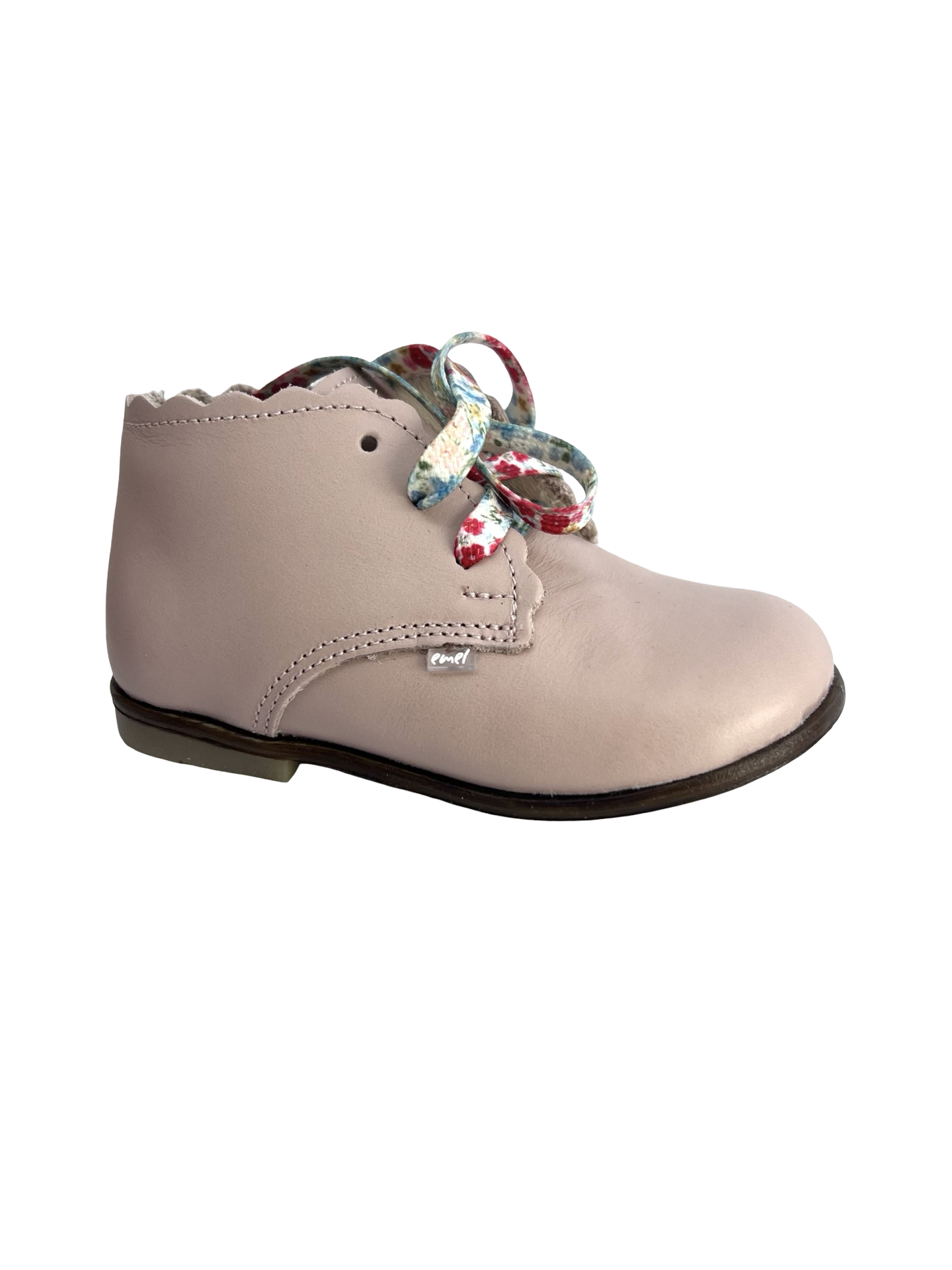 Emel Pink Scalloped Baby Shoe