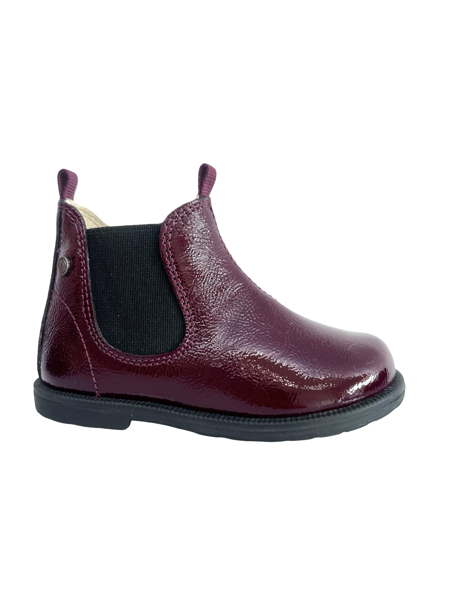 Falcotto Bordeaux Patent Zip Baby Bootie - Winter Wood