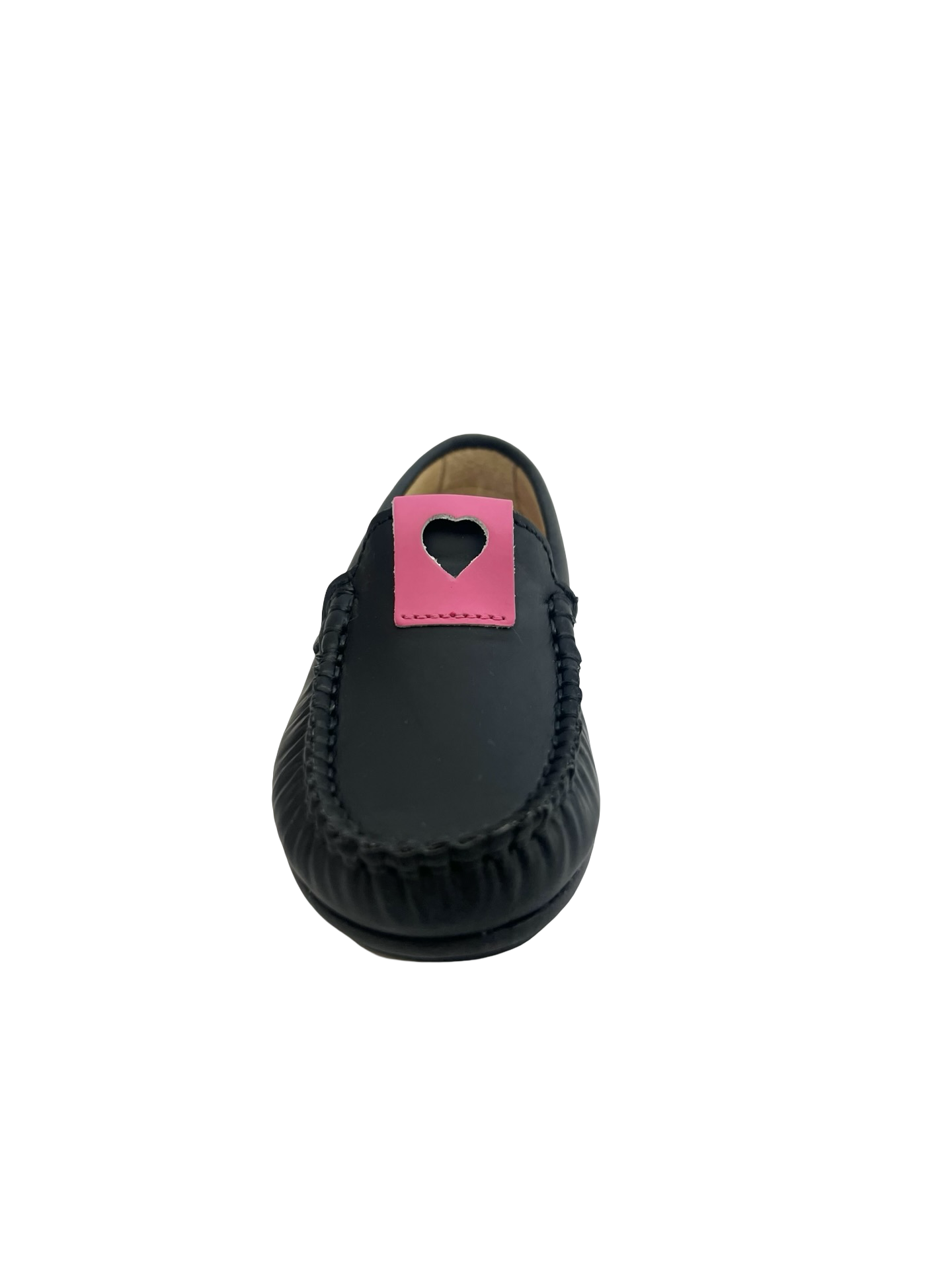 Fascani Black Loafer with Fuchsia Heart Tag