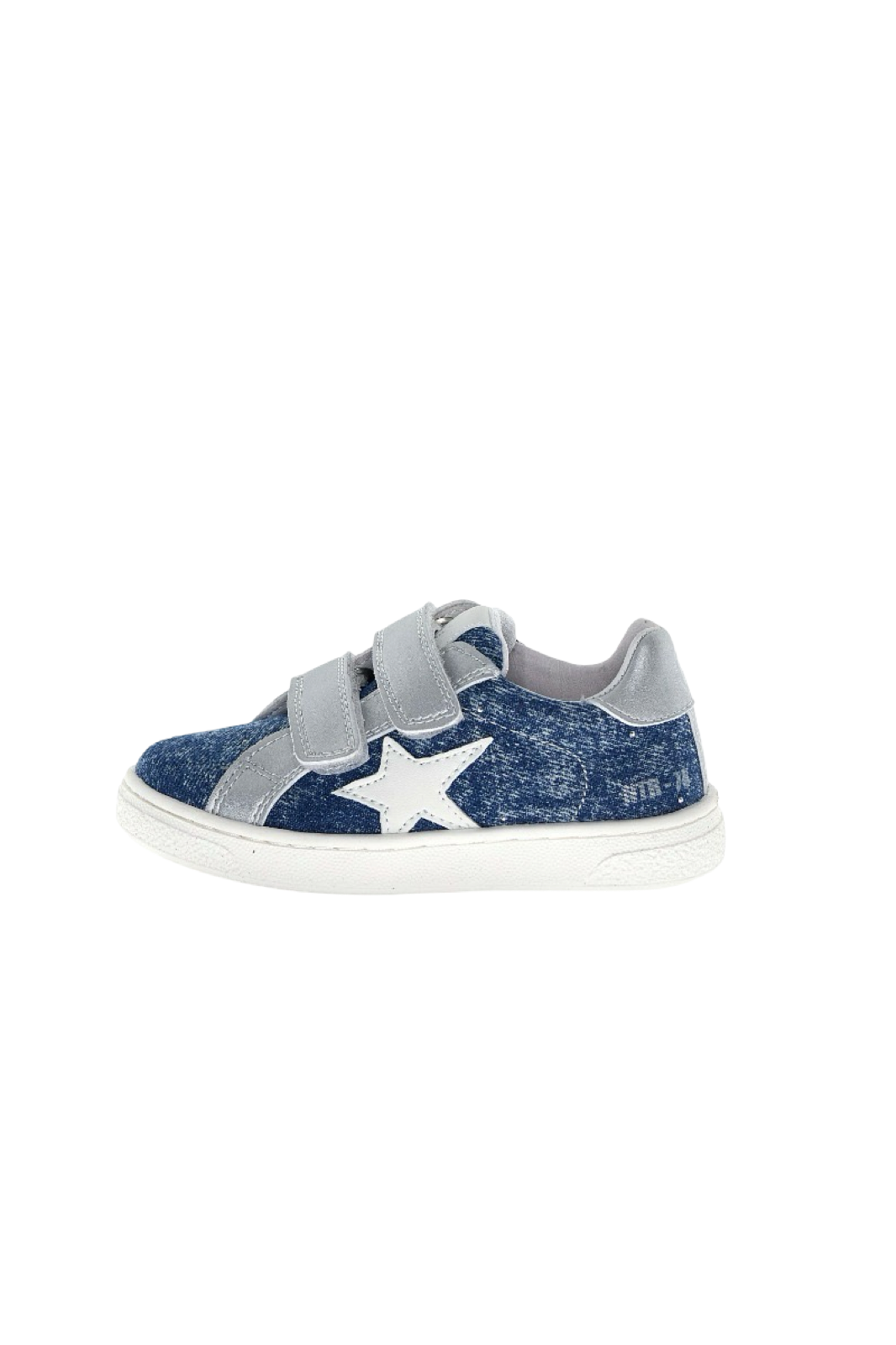 NATURINO PINN VL. CANVAS MINI STRASS/MET JEANS-SILVER-WHITE