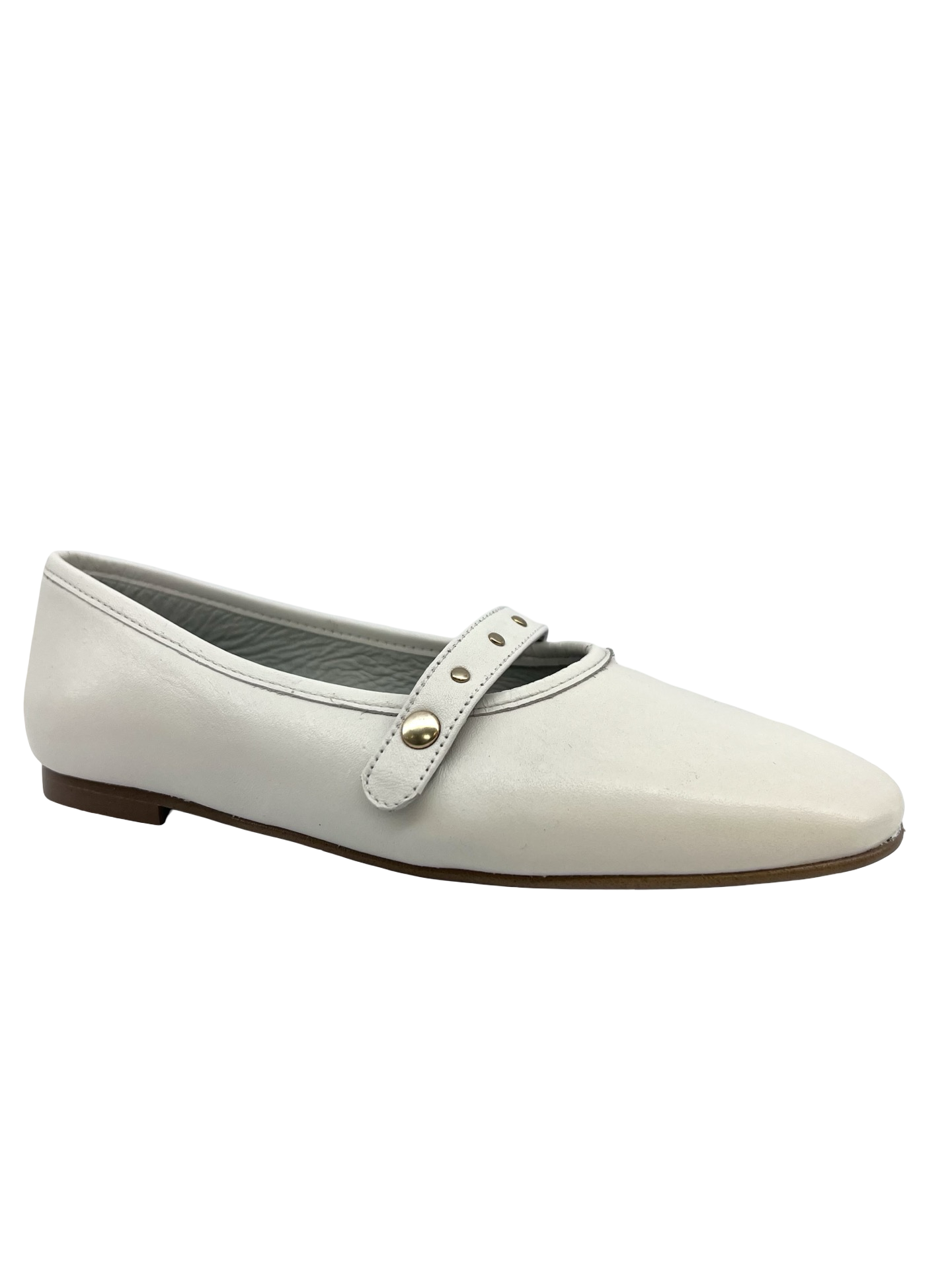 Luccini White Strap Flat