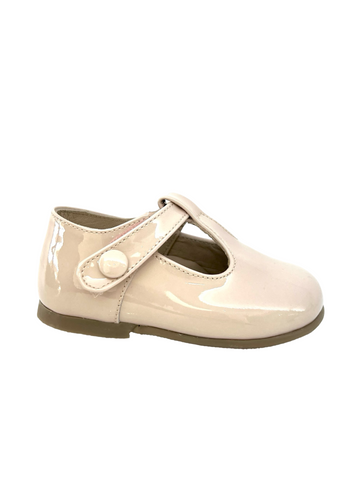 Blublonc Rose Patent Baby T Strap