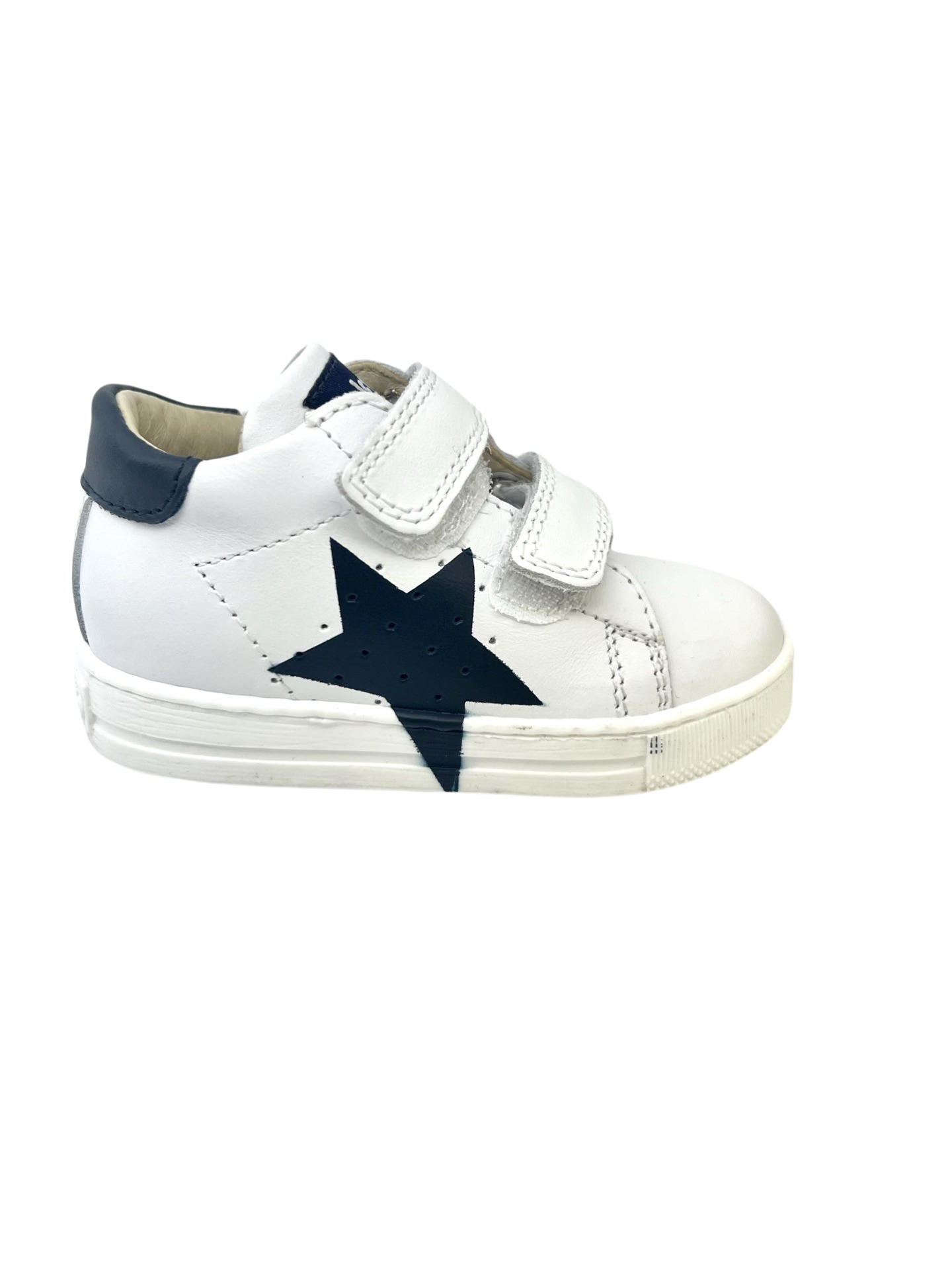 Falcotto White - Navy Double Velcro Star Sneaker -  Venus
