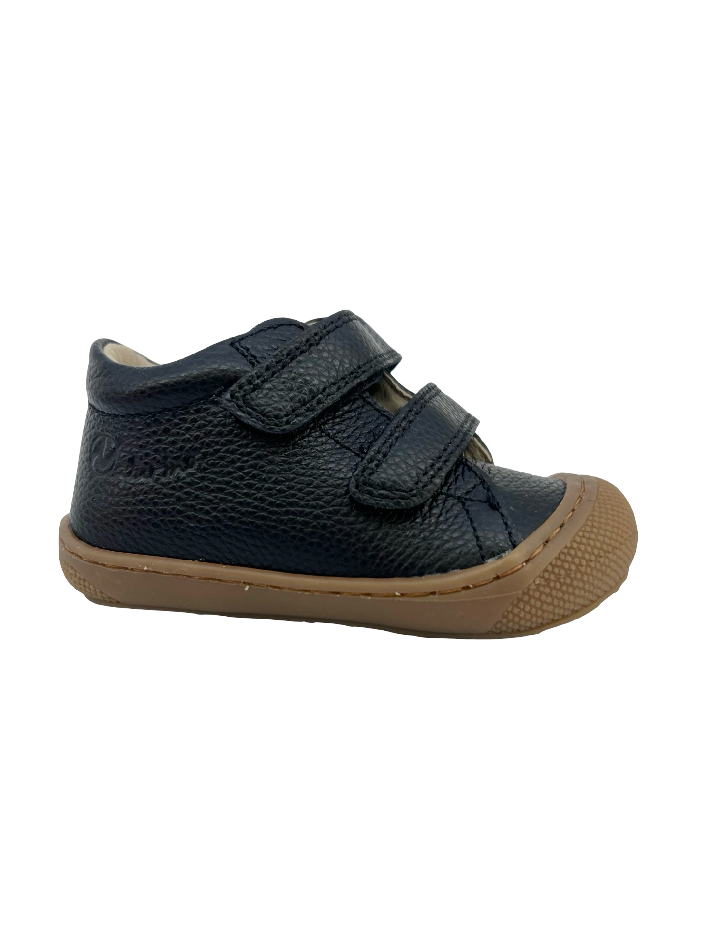 Naturino Pebbled Black Double Velcro Baby Sneaker - Cocoon