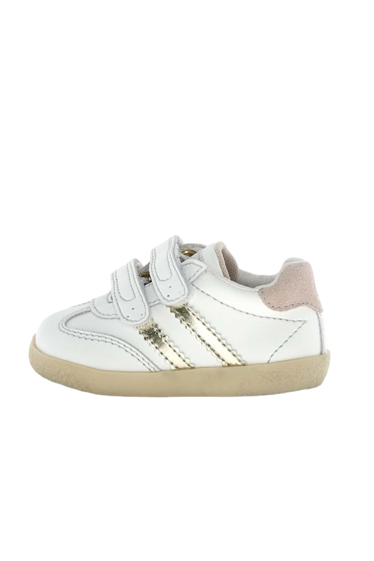 Falcotto White Double Stripe Velcro Sneaker - Vimby