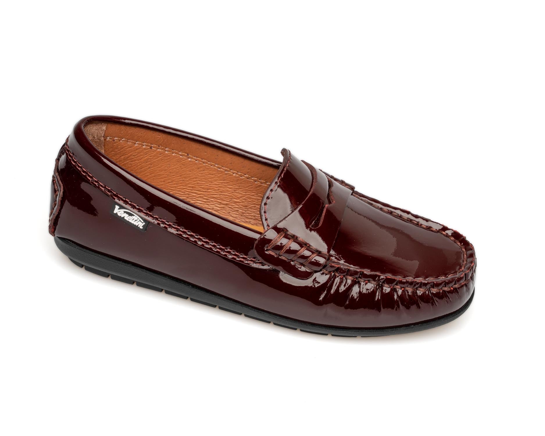 Venettini Bordeaux Patent Penny Loafer  1