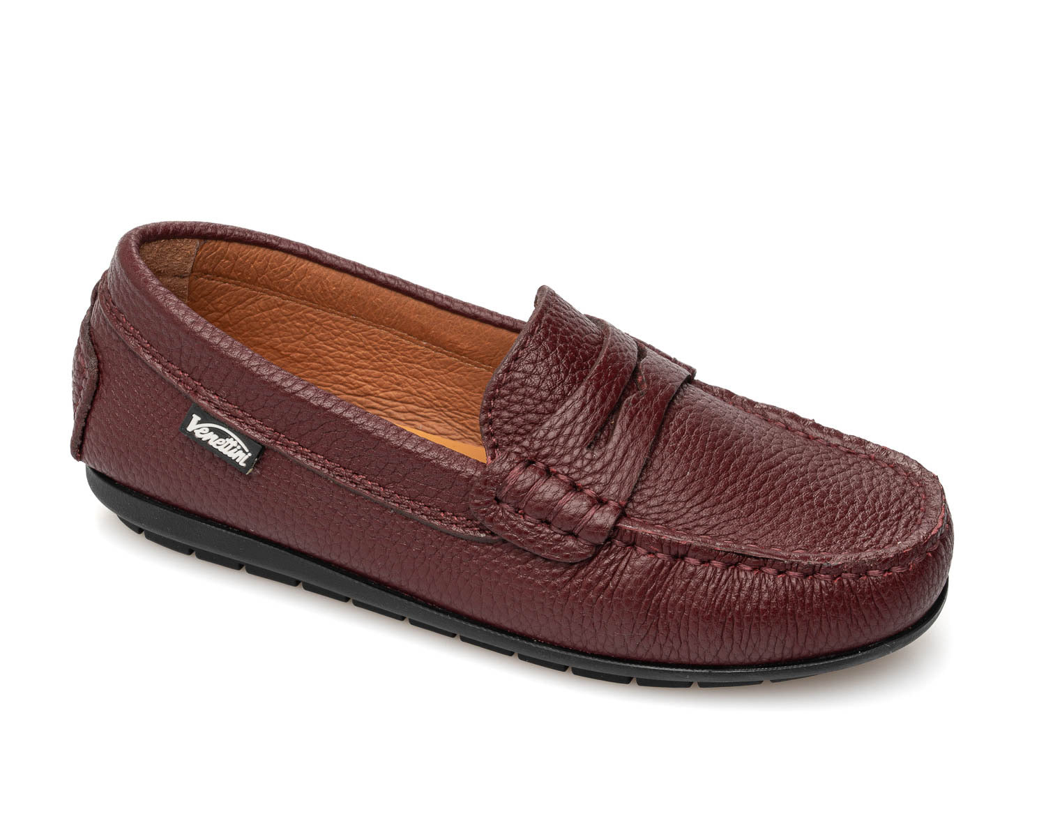 Venettini Bordeaux Embossed Leather Penny Loafer- Reese