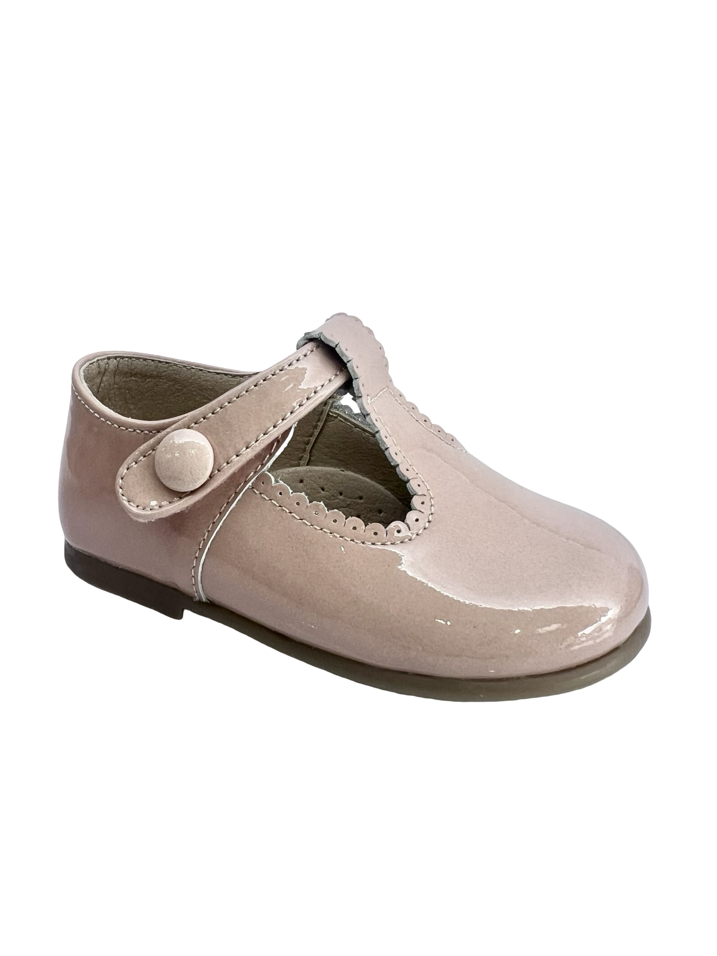 Blublonc Pink Patent Baby T Strap