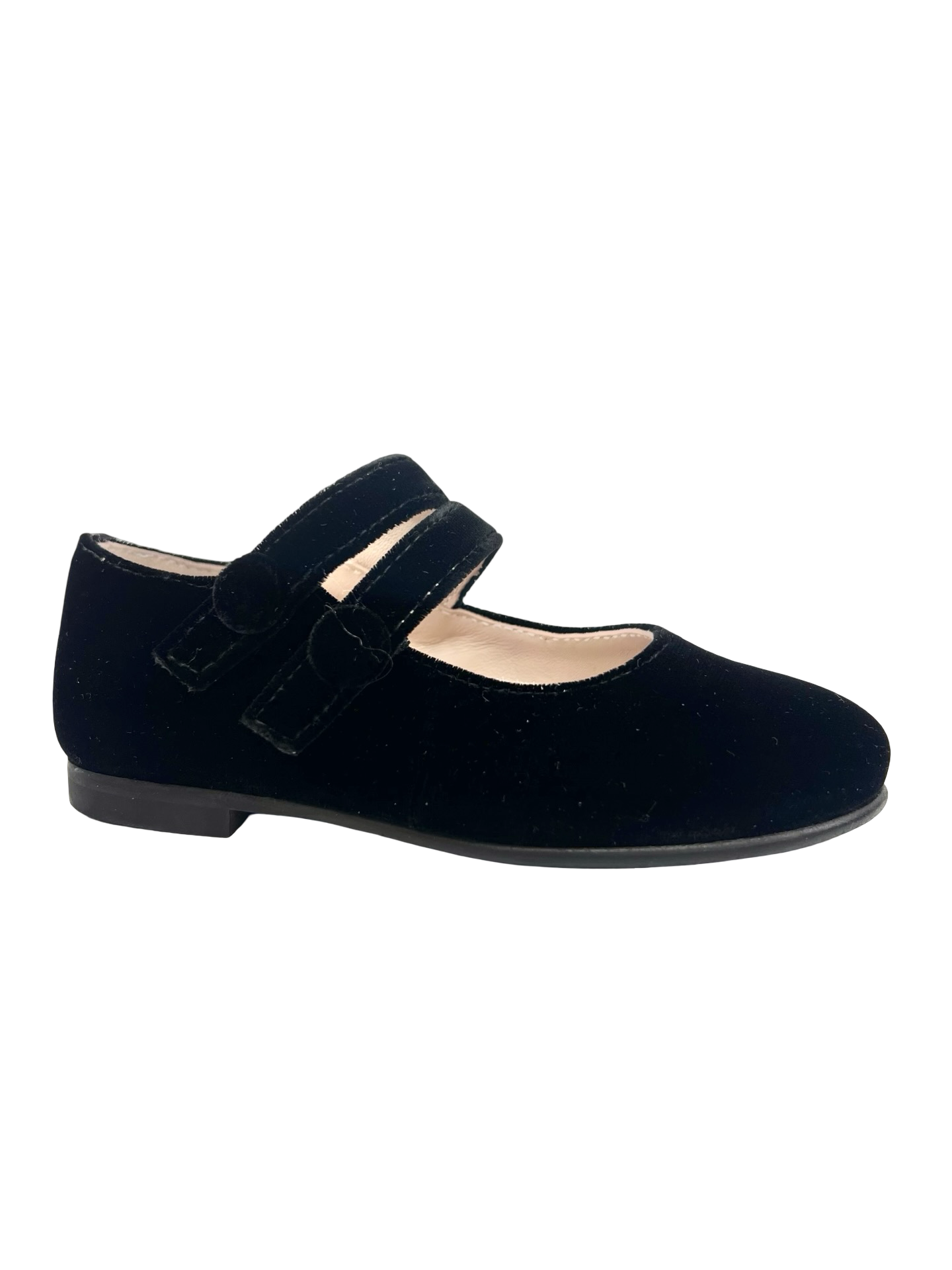 Beberlis Black Velvet Double Buckle Mary Jane
