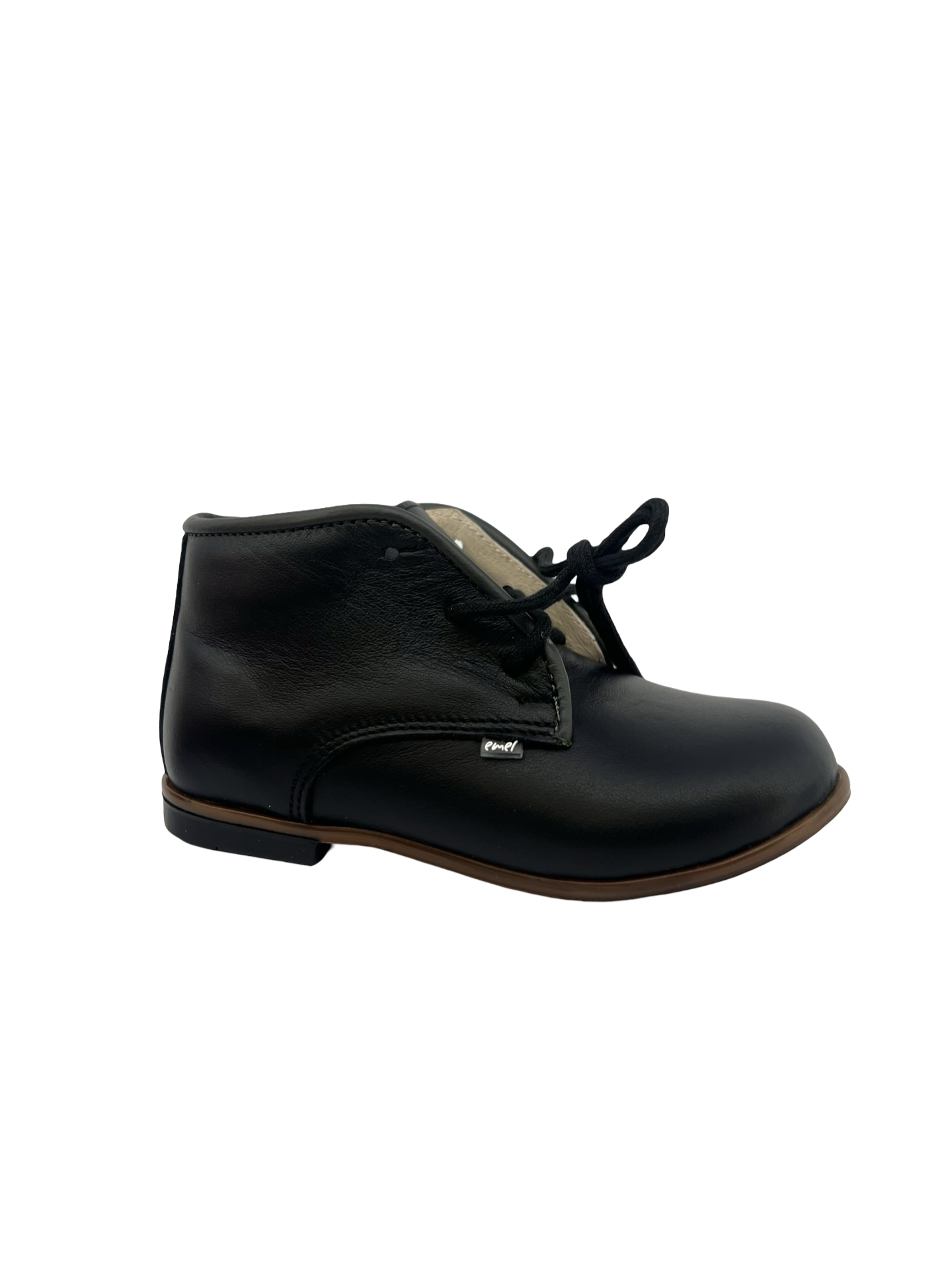 Emel Black Baby Bootie with Green Piping