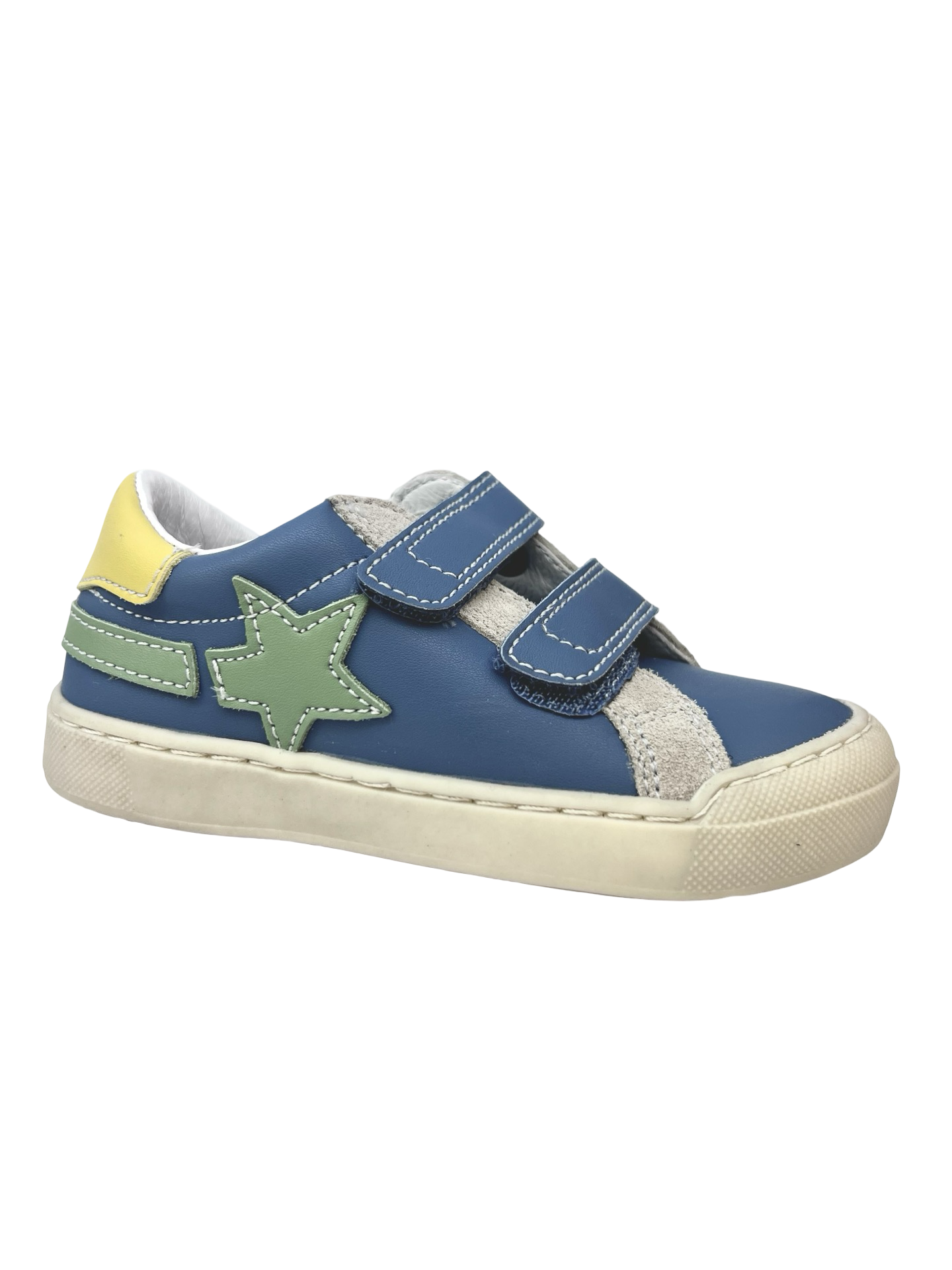 NATURINO SINGERY LOW VL. CALF/SUEDE CELESTE-BEIGE-LEAF