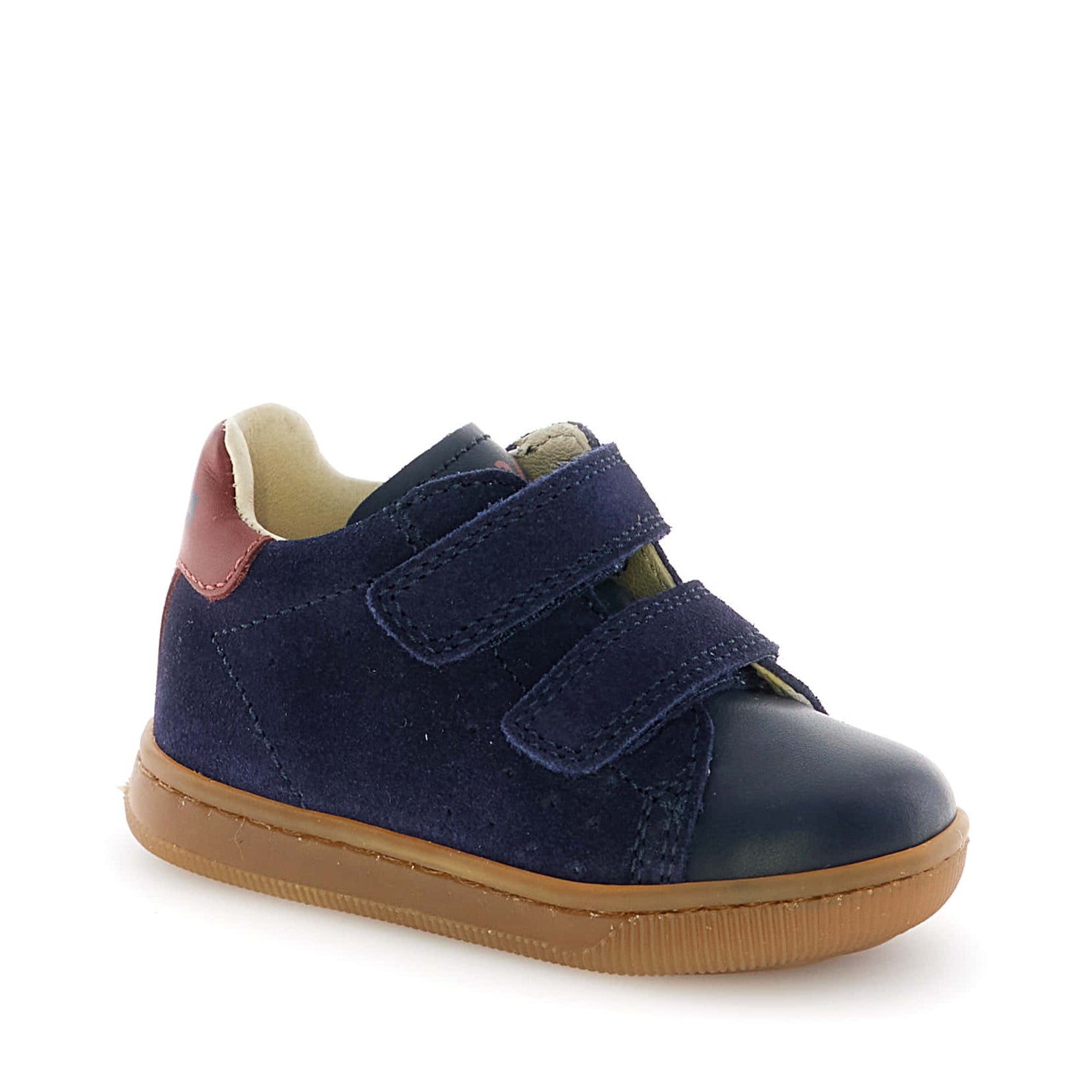 Falcotto Navy-Chesnut Double Buckle Velcro Sneaker - Adam