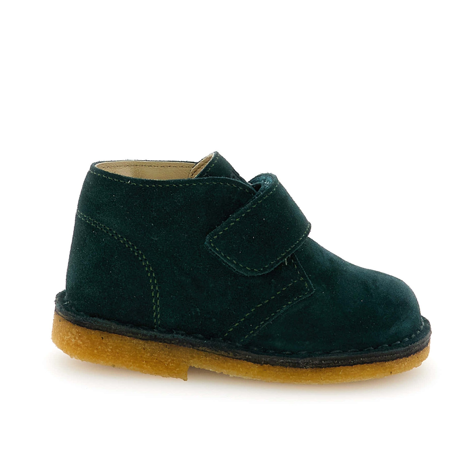 Naturino Green Suede Velcro Bootie- Choco