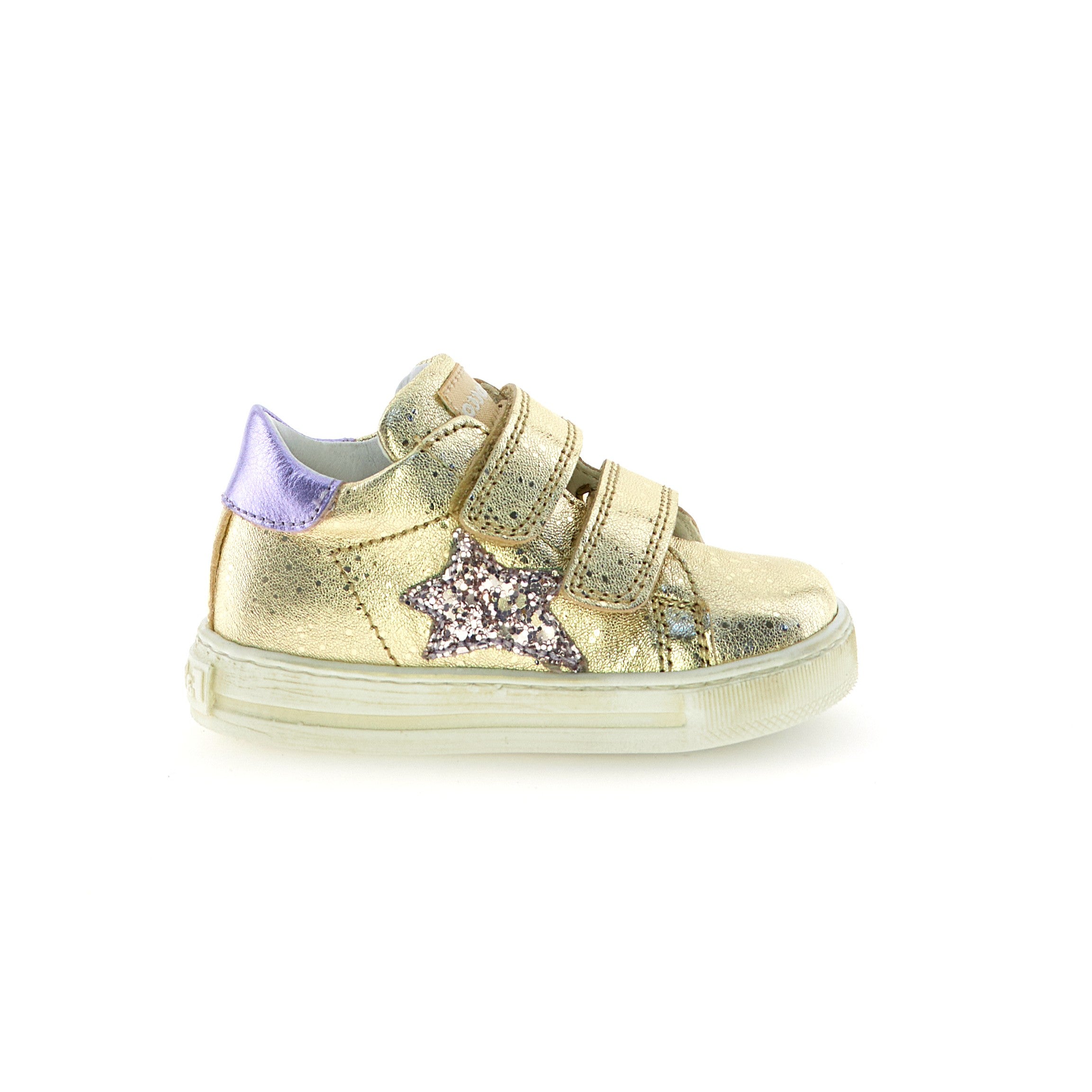 Falcotto Gold Double Velcro Sneaker with Star- Sasha