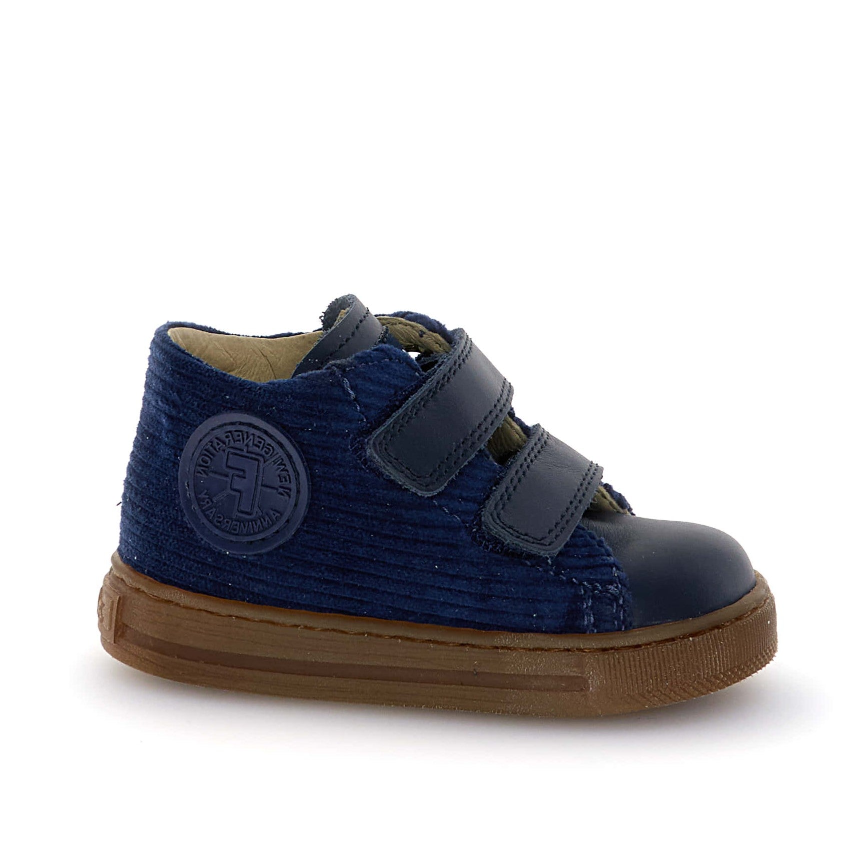 Falcotto Navy Corduroy Double Velcro Sneaker- Michael