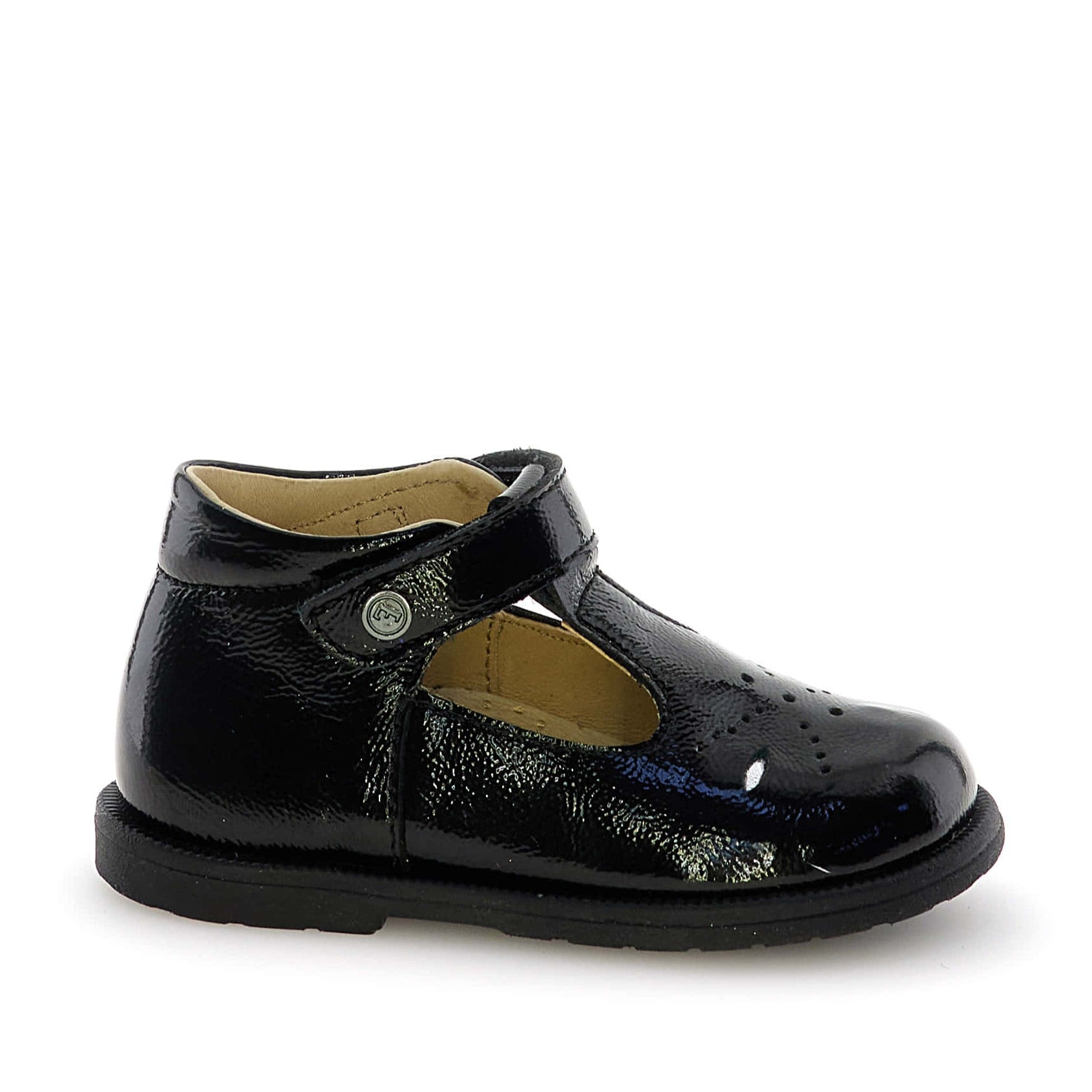 Falcotto Black Patent T-Strap- Maluku