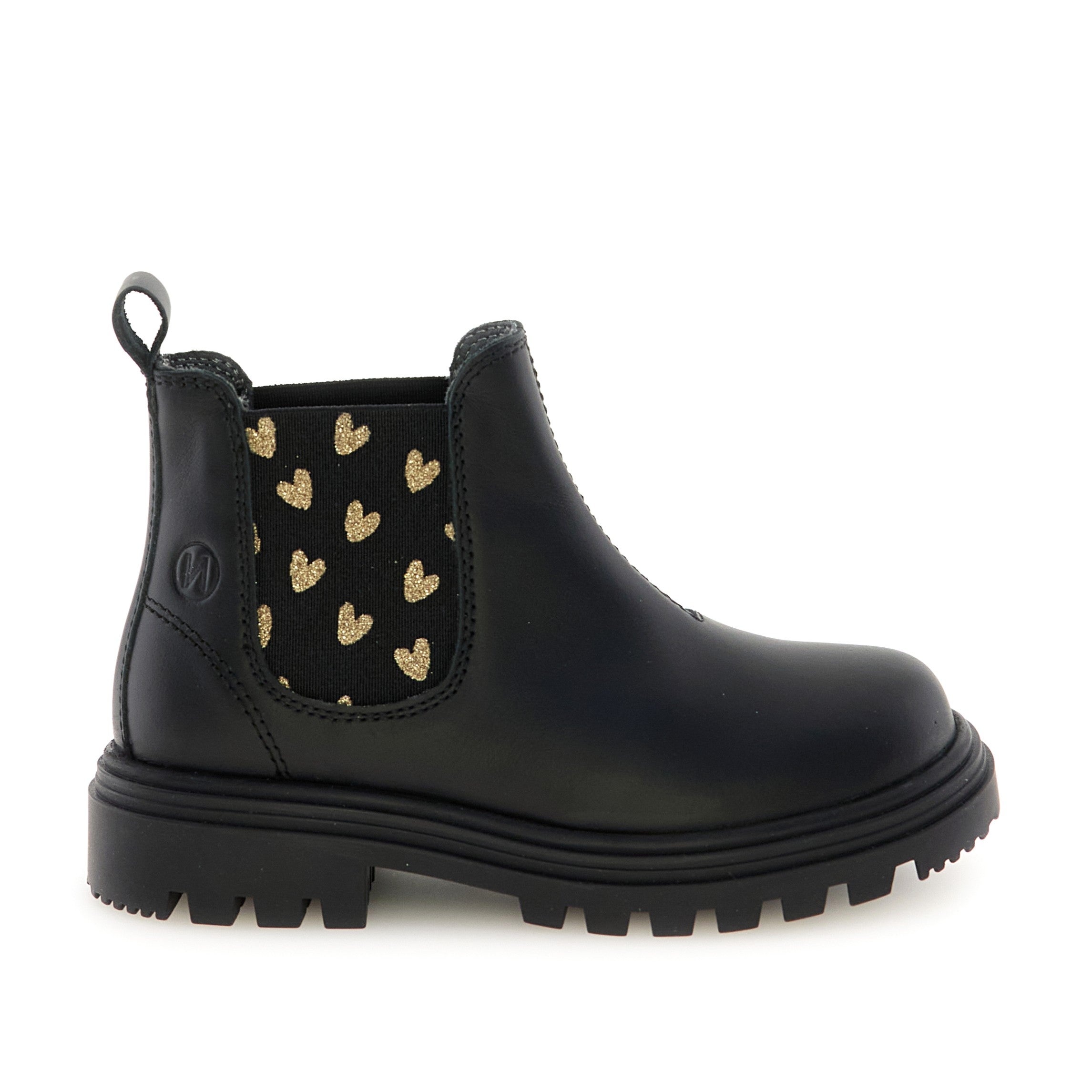 Naturino Black Hearts Elastic Bootie- Keeira
