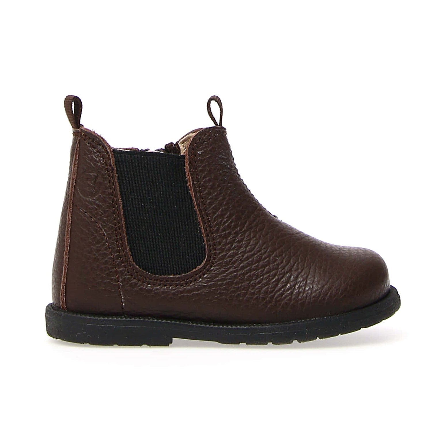 Falcotto Brown Pebbled Zip Bootie- Winter Wood
