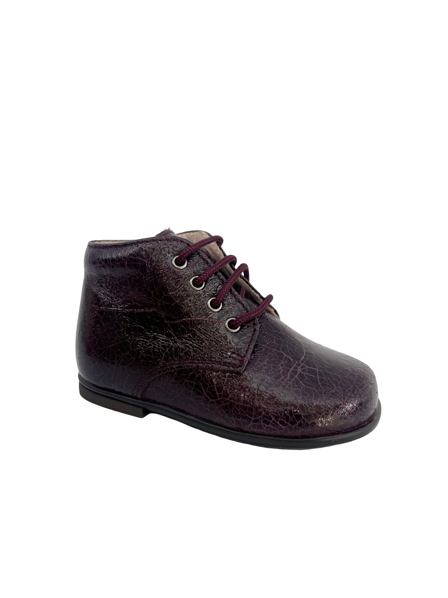 Beberlis Bordeaux Crushed Patent Baby Bootie