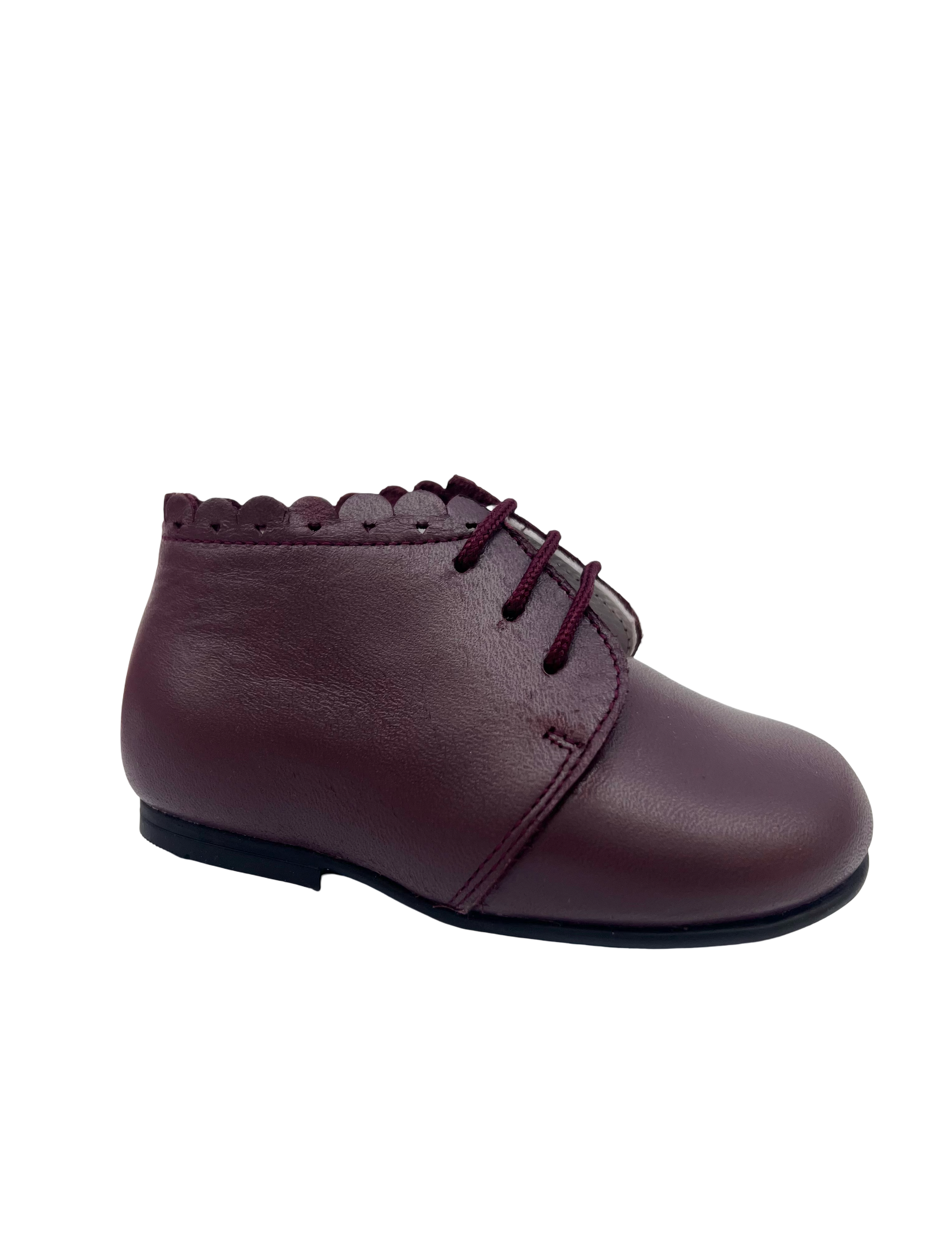 Luccini Wine Scalopped Baby Shoe