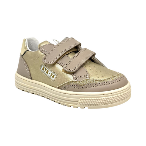 Naturino Beige-Platinum Double Velcro Sneaker- Ariton