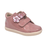 Falcotto Rose Patent Double Velcro Sneaker with Flowers- Quiqua