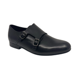 Venettini Black Double Velcro Monk Shoe