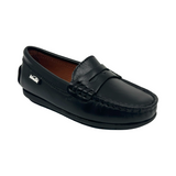 Venettini Black Leather Penny Loafer