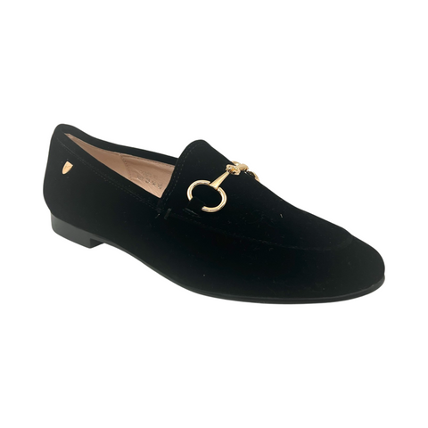 Venettini Black Velvet Chain Loafer