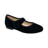 Beberlis Black Velvet Houndstooth Mary Jane