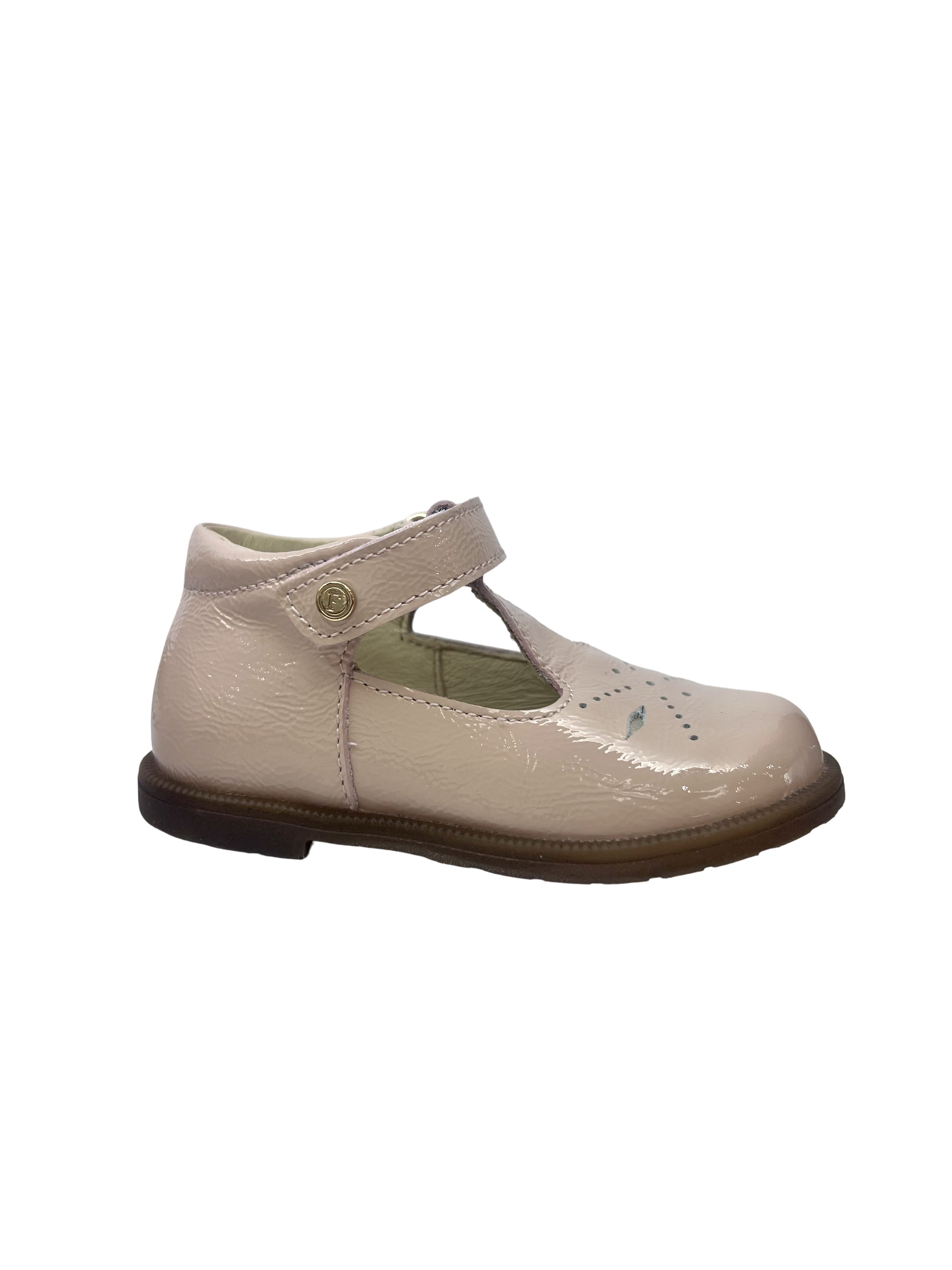Falcotto Soft Rose Patent Baby T Strap - Maluku