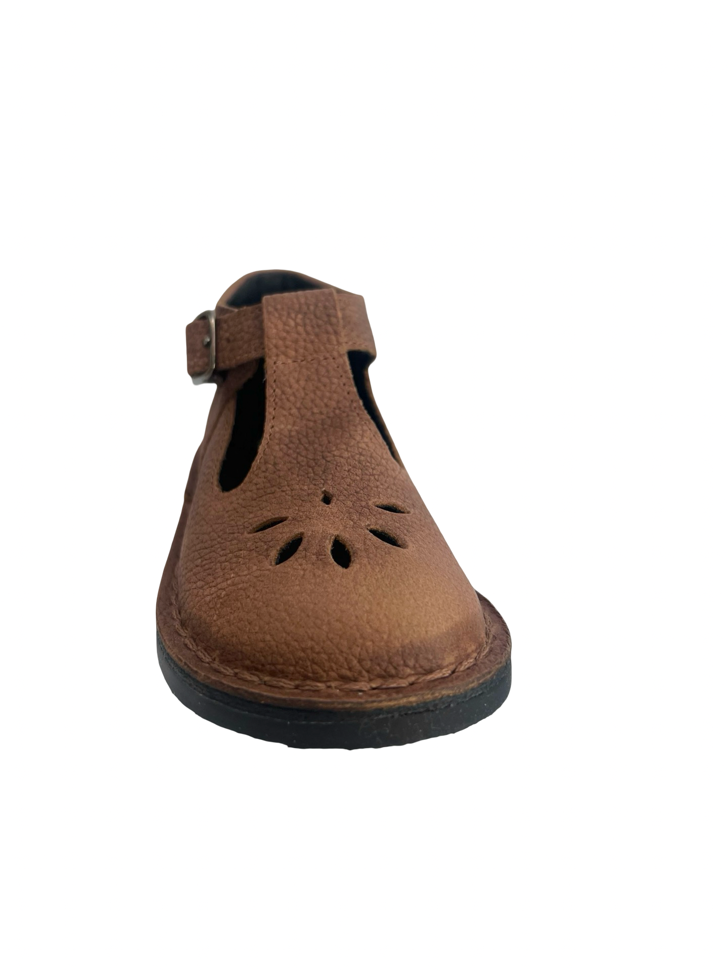 Blublonc Light Brown Pebbled Baby T Strap