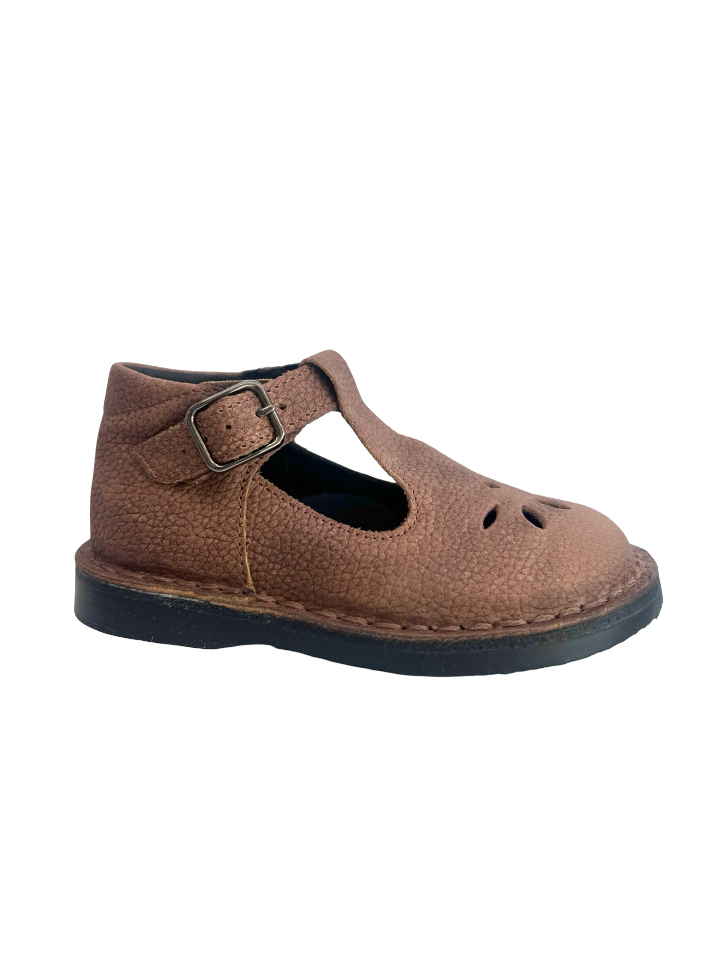 Blublonc Light Brown Pebbled Baby T Strap