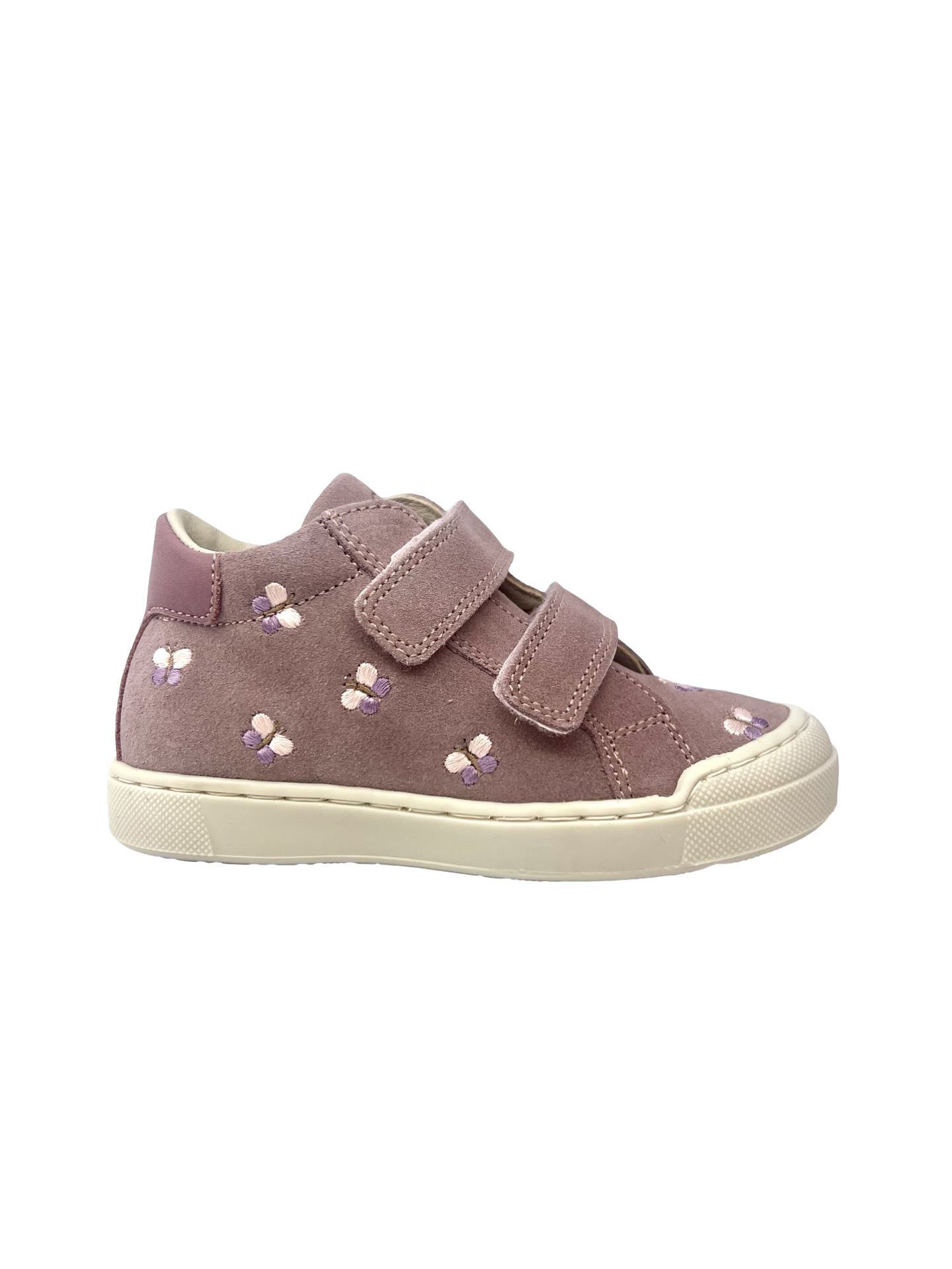 Naturino Pink Suede Sneaker with Embroidered Daisies - Lovan